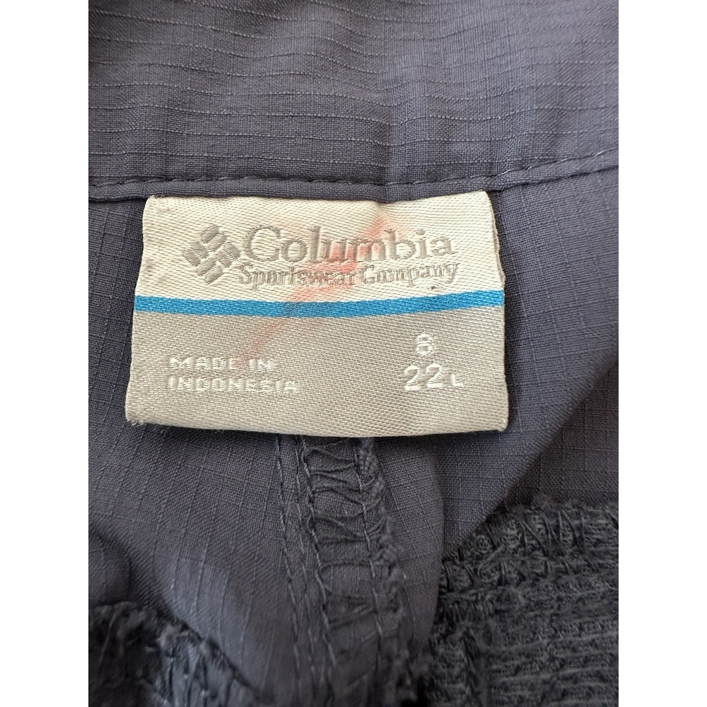Columbia Cargo Pants Women's Size 8 Navy Blue Outdoor Hiking Stretch Capri Camp - Picture 3 of 9
